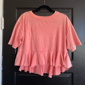Flowy Pink Cropped Shirt